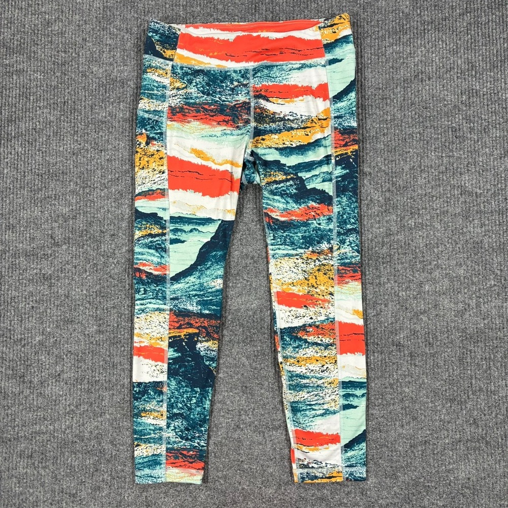 Columbia Womens Cropped Leggings Size Large Multicolor Printed Performance
